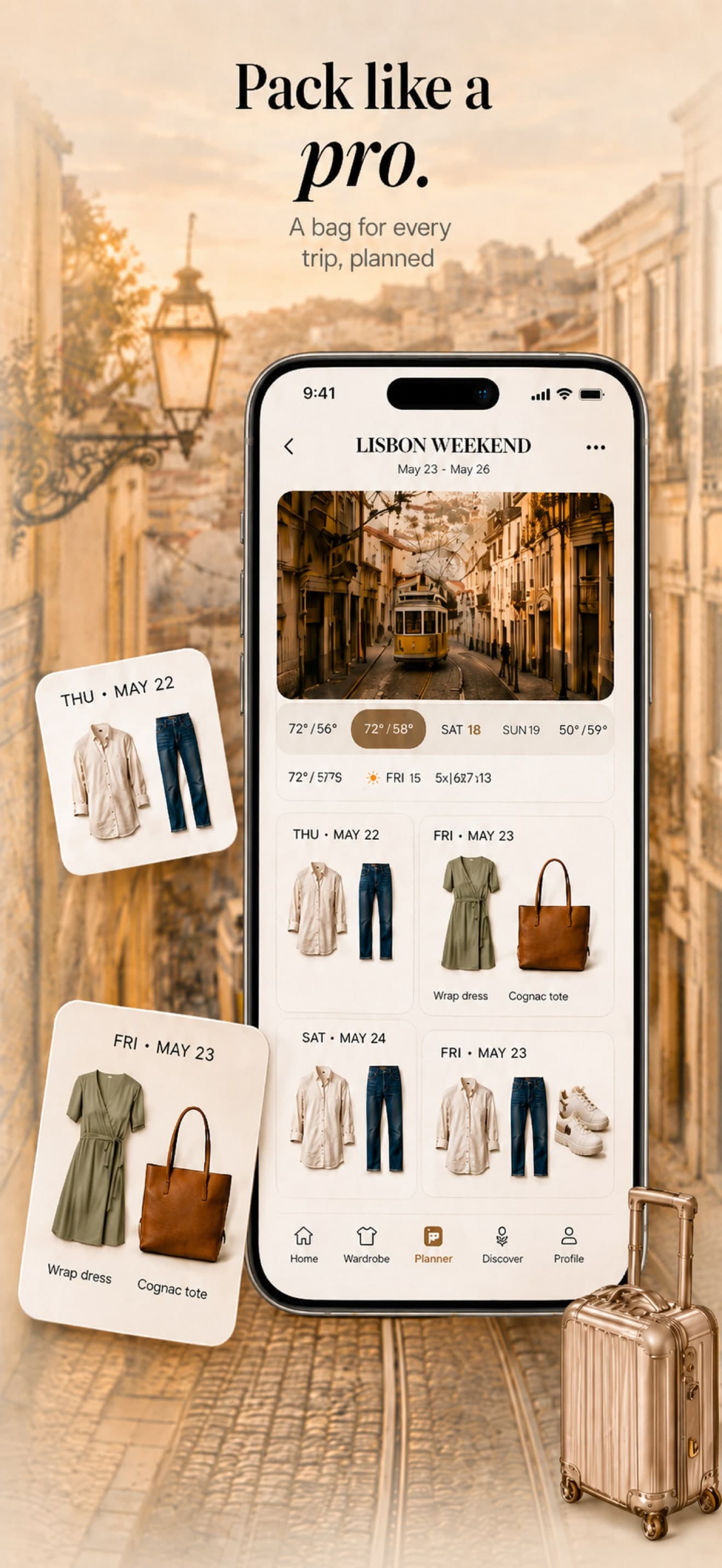 Wairra Trip Planner — multi-day packing list with destination weather